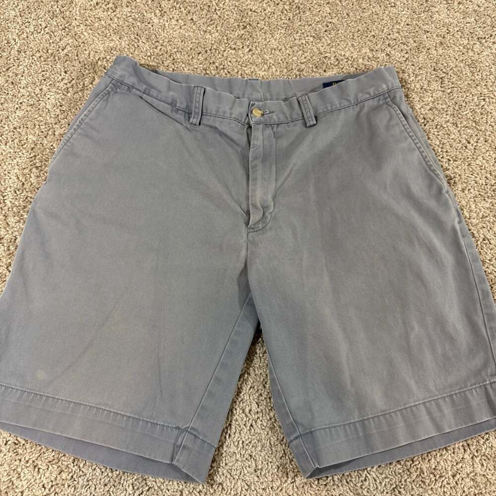 Polo Ralph Lauren Classic Fit 9 Shorts Mens 33 Gray Chino Cotton Casual